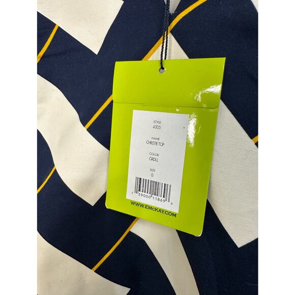 Elizabeth mckay christie top‎ navy white size 0 NEW - Picture 4 of 7